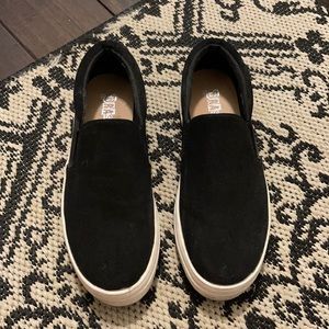 Womens black slip on shoes